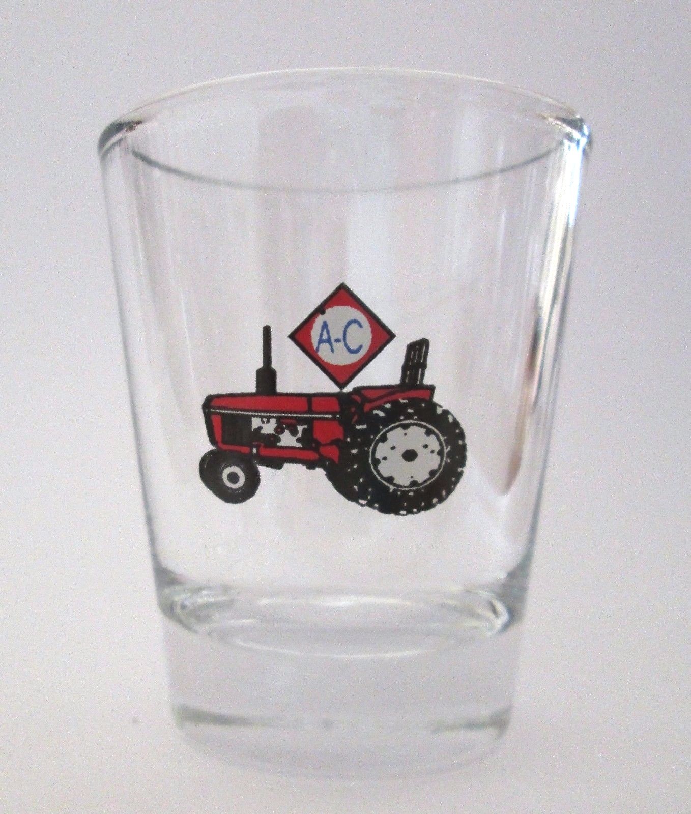 Allis Chalmers Logo on Clear Shot Glass