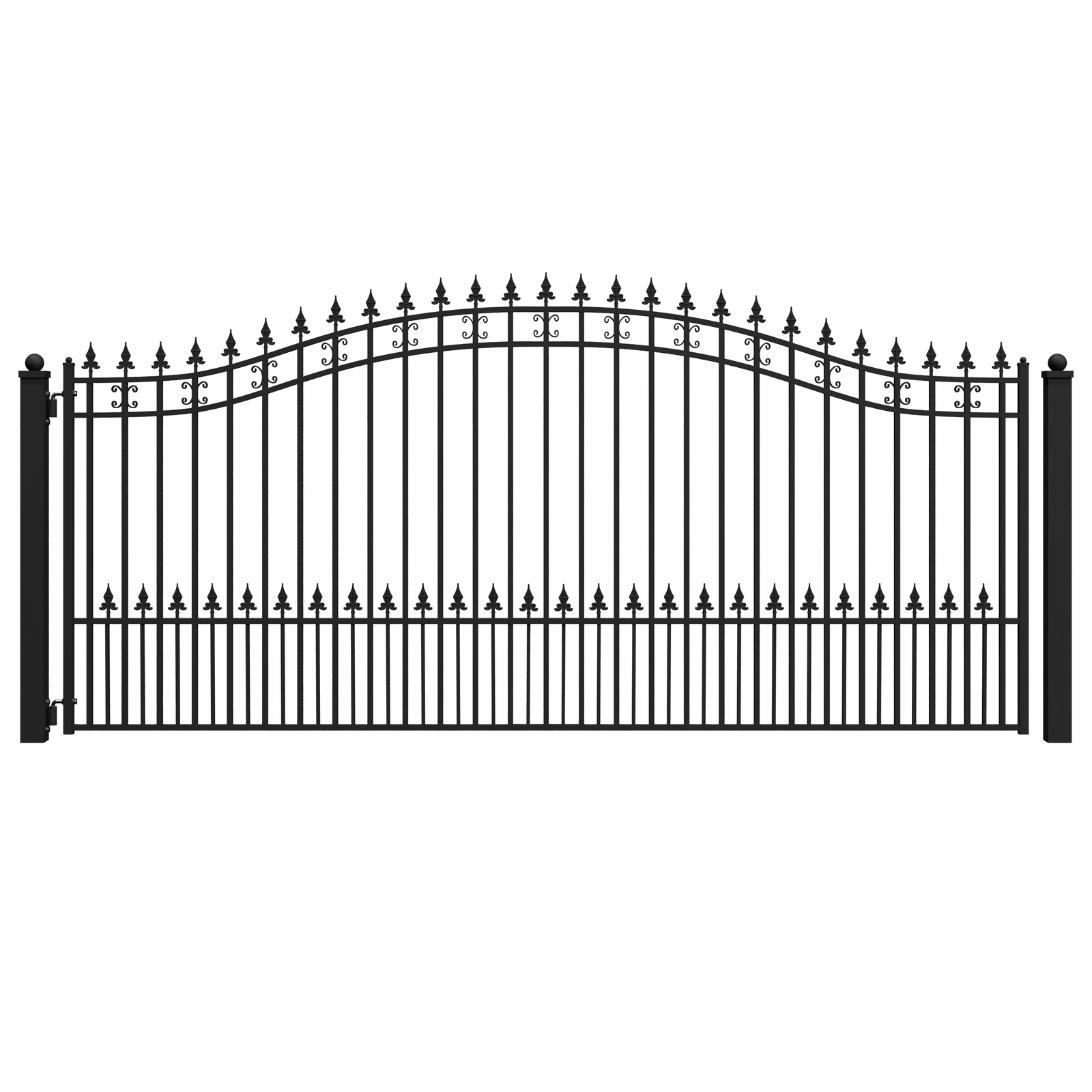 ALEKO Garden Yard Steel St. Louis Style 12 ft Single Swing Driveway Gate Black