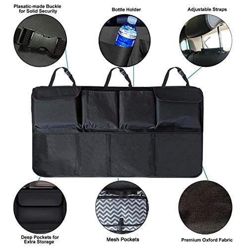 Car Trunk Organizer, Backseat Hanging Organizer with 8 Large Storage Bag