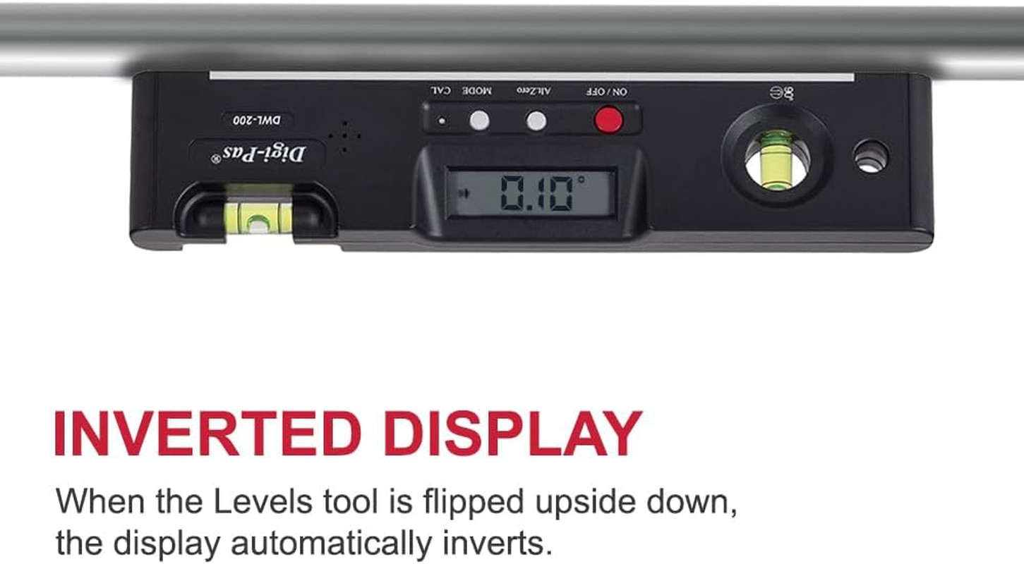DWL200 Electronic Torpedo Level, Protractor, Angle Gauge, Angle Finder, Bevel Ga