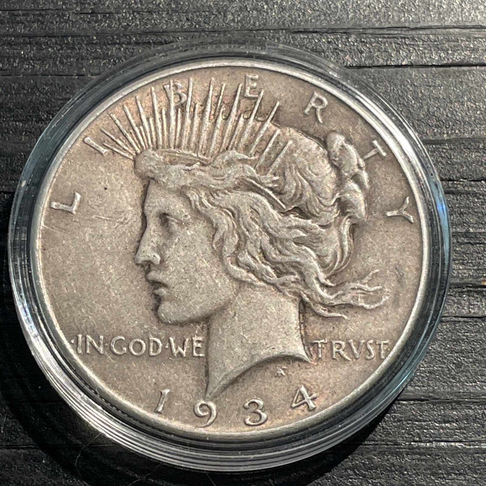 1934 P Low Mintage Peace Silver Dollar, Natural Beautiful Toning. & Undamaged