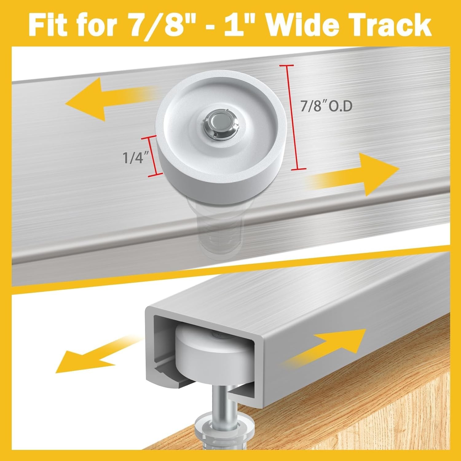 2 Pack Bi-fold Sliding Closet Doors Replacement Parts Include Top&Bottom Bracket