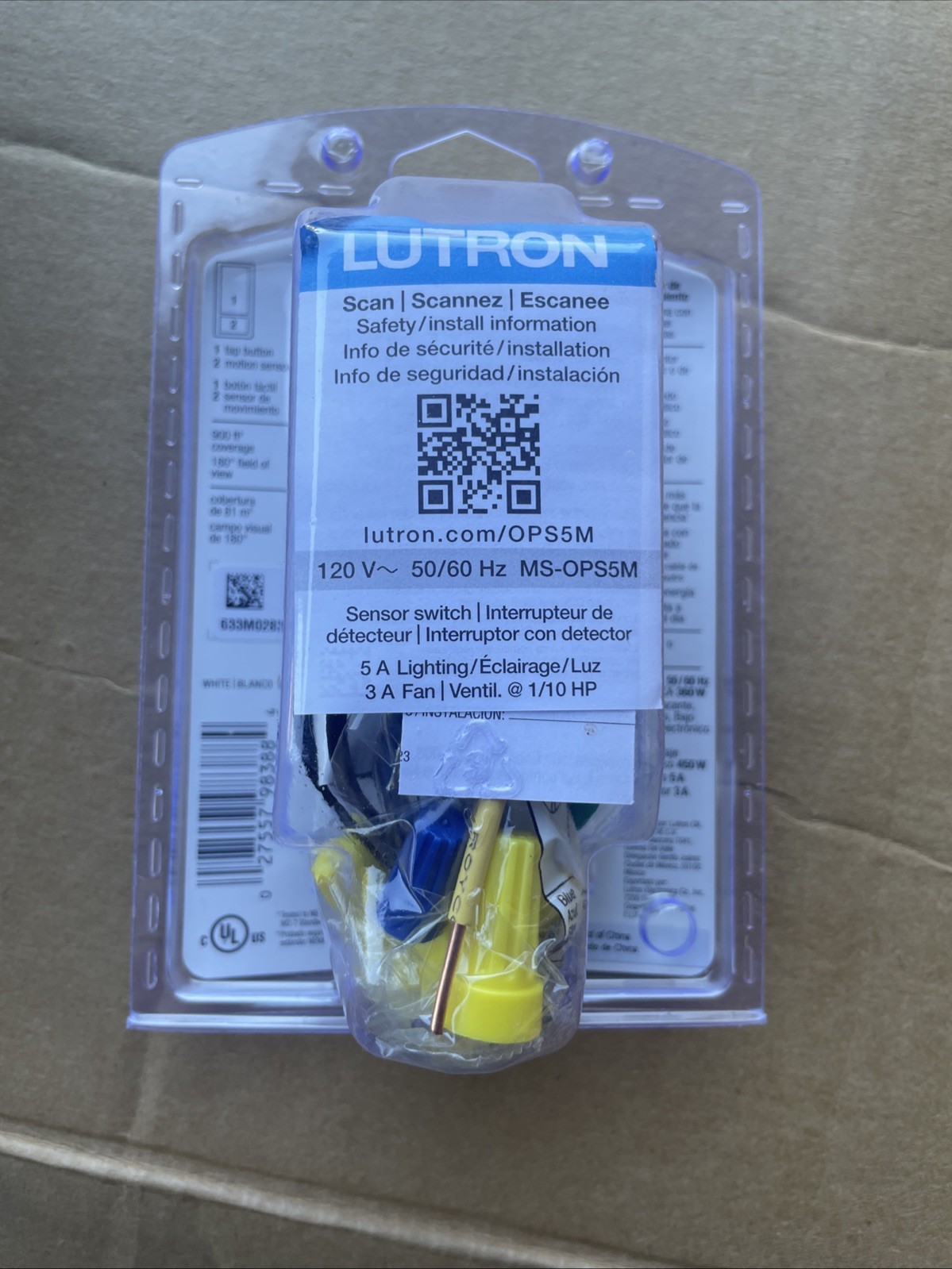 Lutron Maestro MS-OPS5M-WH White Sensor With Switch