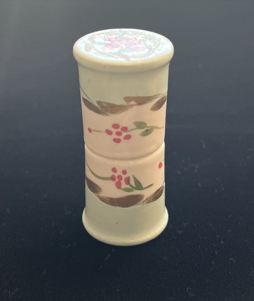 Vintage Strikalite Elfinware Hand Painted Porcelain Lighter Made in USA  Unused