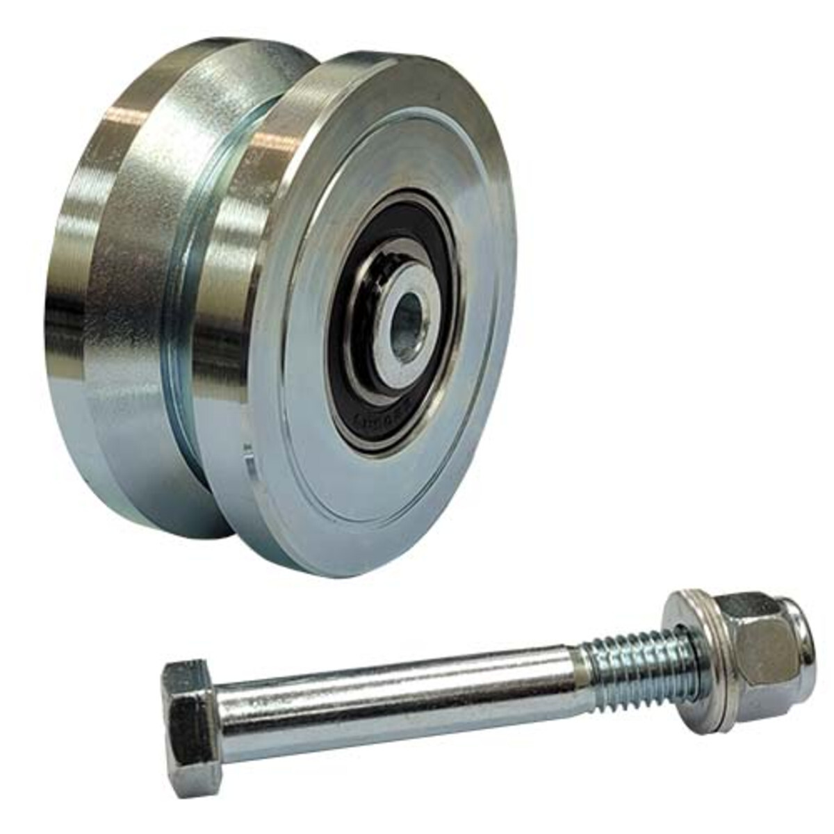 4" Premium 3000LBS V Groove Wheel Steel Maintenance Free Sealed Roller Bearing
