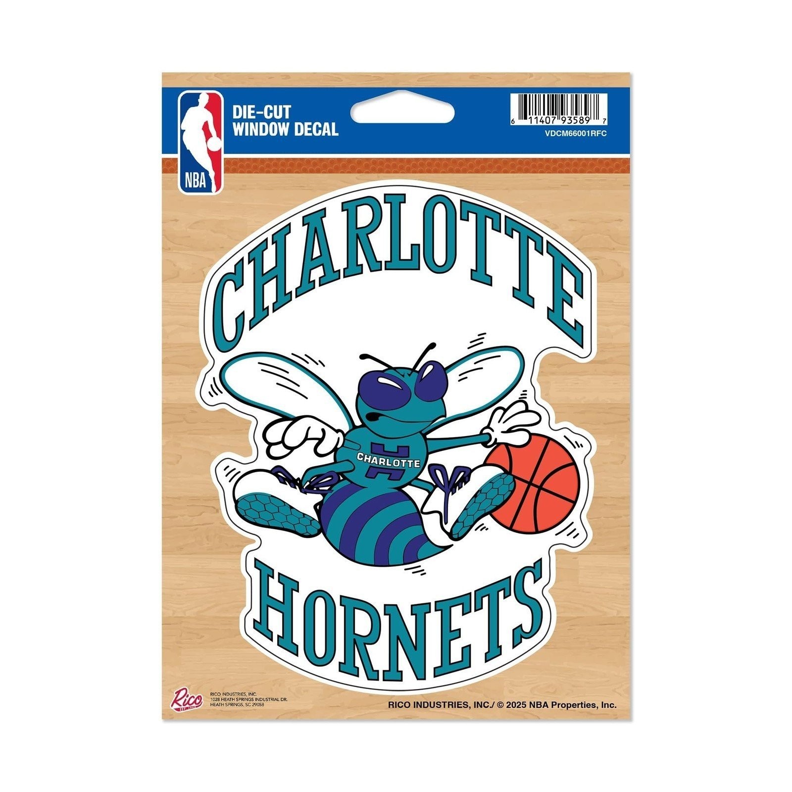 Charlotte Hornets Retro Logo 5 Inch Vinyl Die Cut Decal Sticker, Full...