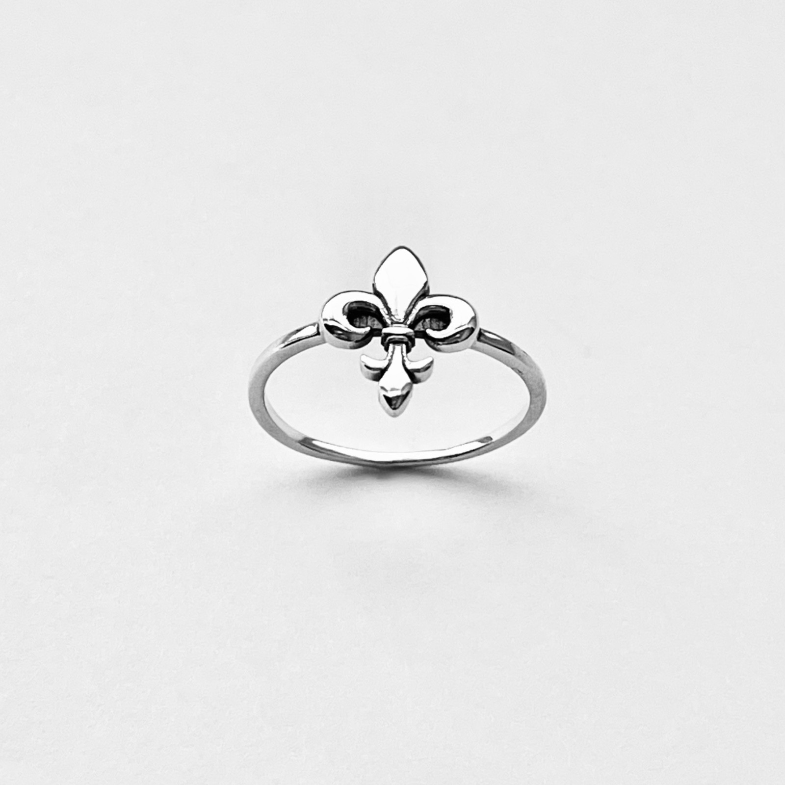 Sterling Silver Small Fleur De Lis Ring, Saints Jewelry, Lily Flower Rings