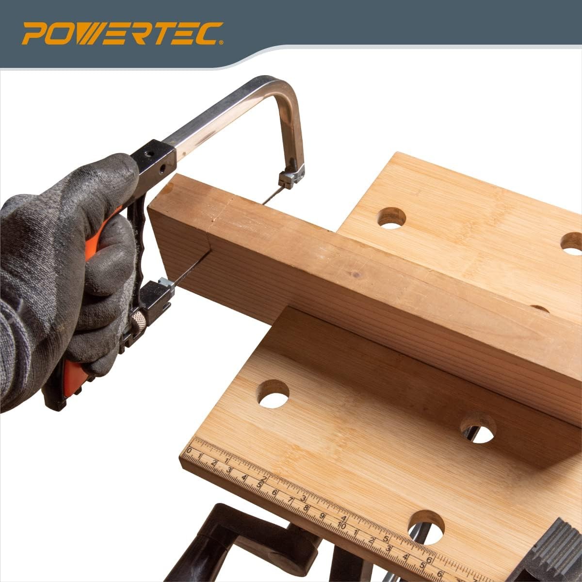Portable Bamboo Workbench with Adjustable Vise Folding Frame Metric Imperial