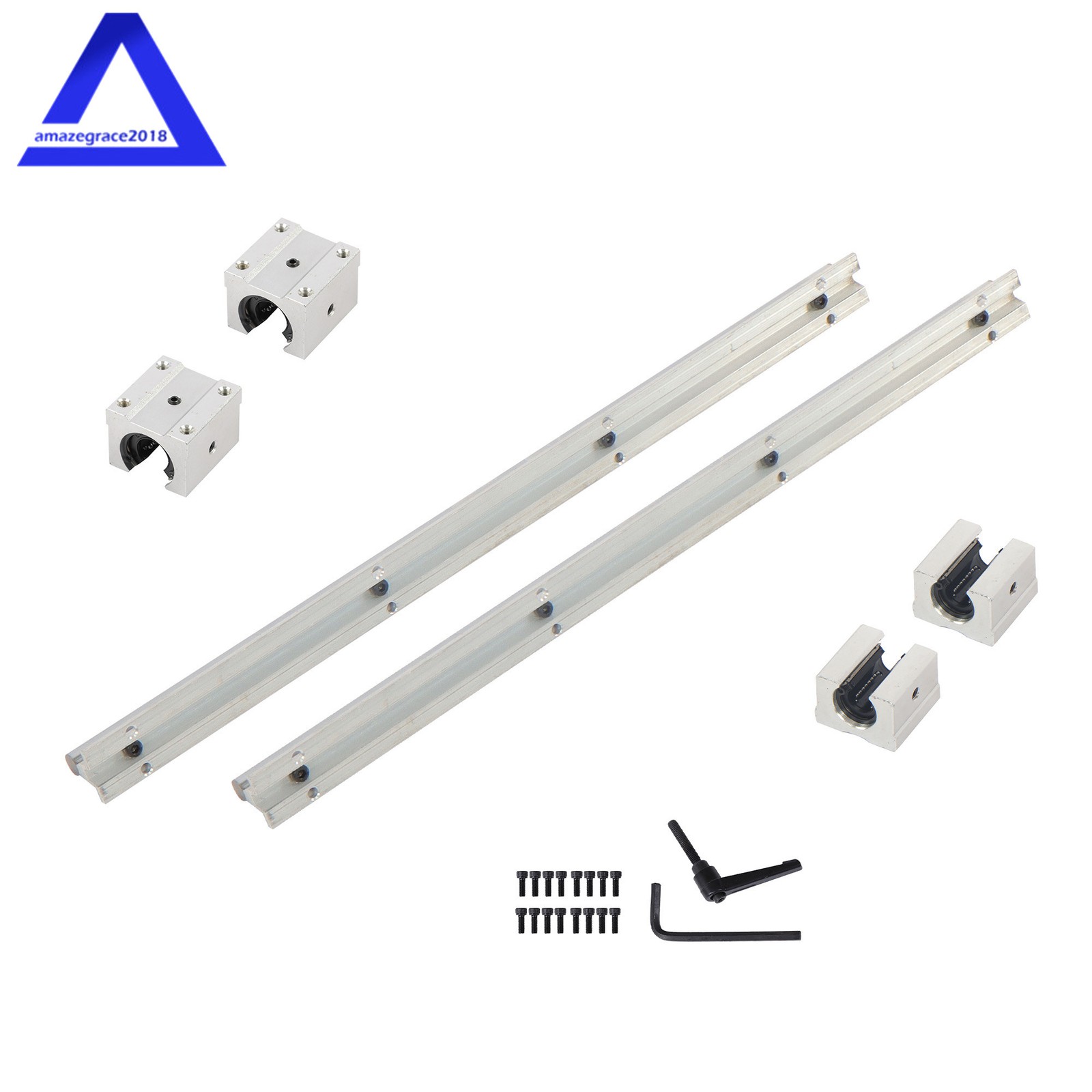 2 Pcs SBR12-500mm Linear Raill Support With 4 SBR12UU Block Bearing Bearing