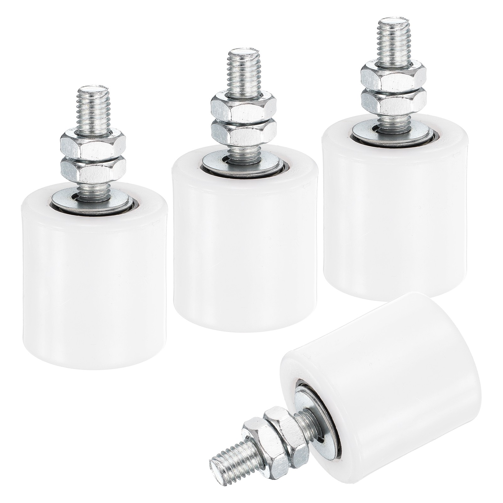 4Pcs Slide Gate Guide Roller 1.7" Nylon Sliding Gate Support Assembly White