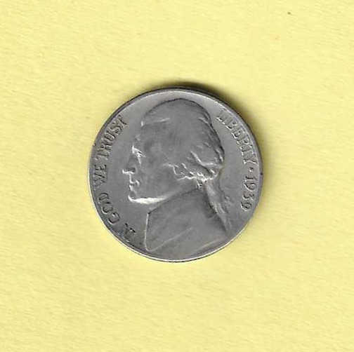 1939s Jefferson Nickel EF.45