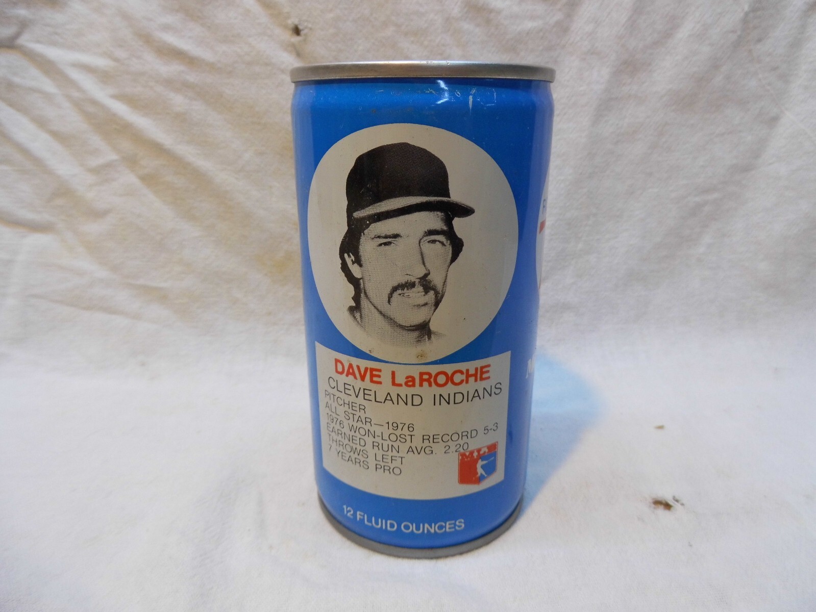 ROYAL CROWN RC COLA BASEBALL "CLEVELAND INDIANS DAVE LaROCHE" C/S SODA CAN~#24