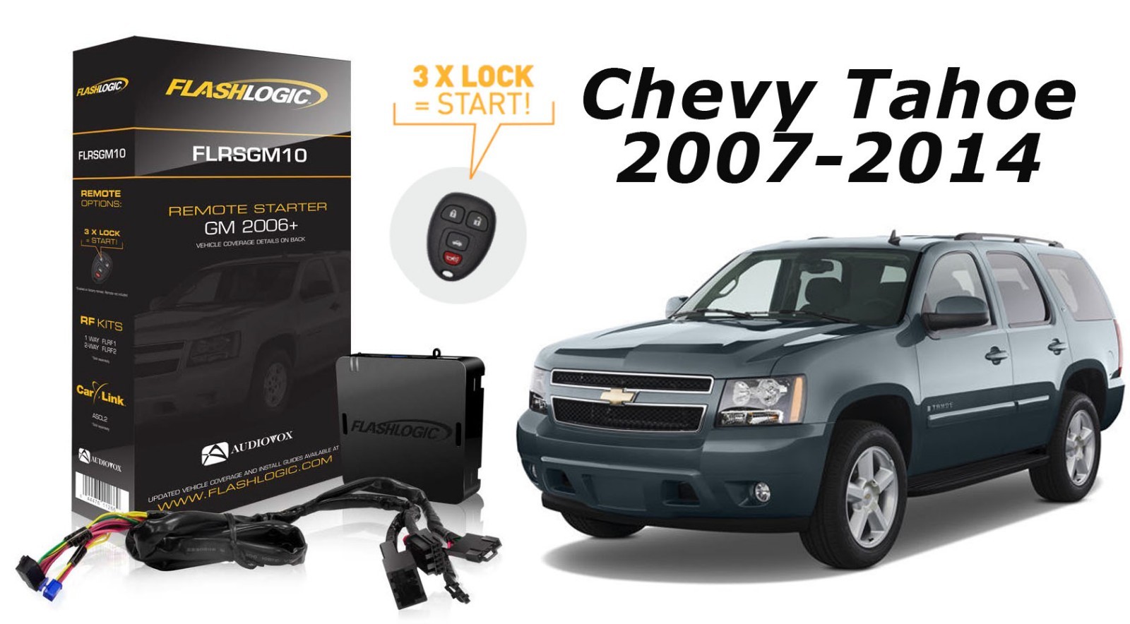 Flashlogic Remote Start for 2013 Chevrolet Tahoe 8 Cyl w/Plug & Play Harness