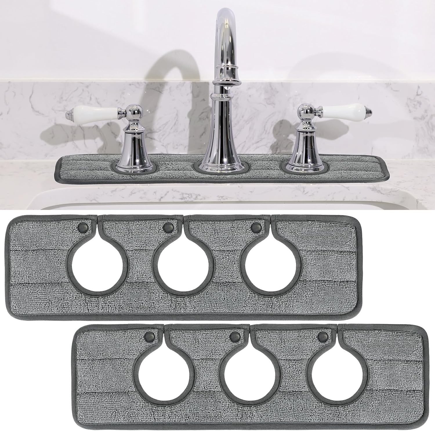 2 Pcs Faucet Mat Kitchen Sink Splash Guard Kitchen Sink Faucet Dish Drying Mat