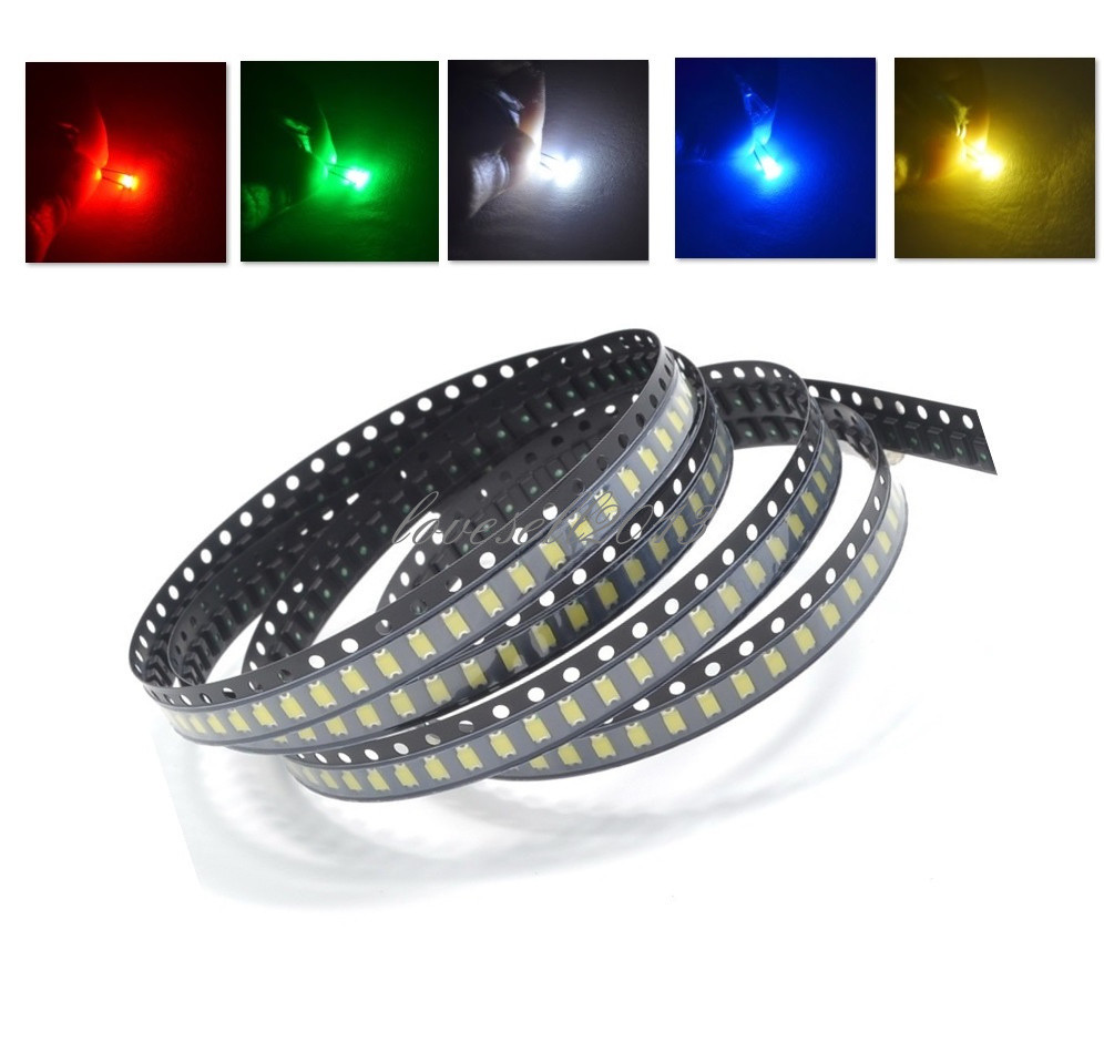 NEW 1206 SMD SMT LED Red Green Blue Yellow White 5Colours Light Super Bright LED