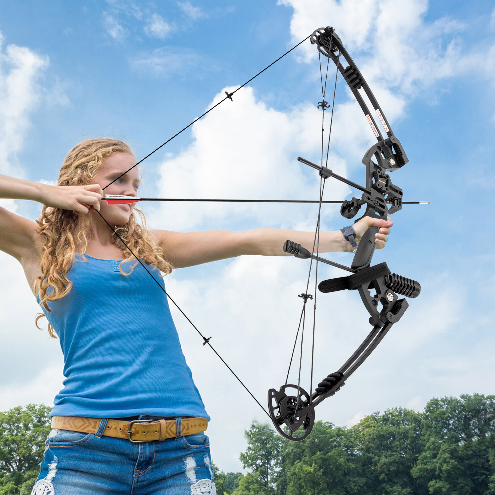 30-60lbs Compound Bow Archery Target Hunting Right Compound Bow Kit +12* Arrows