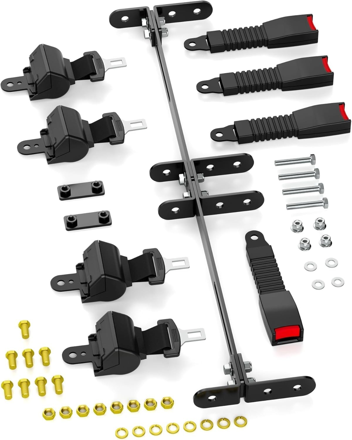 Universal Golf Cart Seat Belt Kit for 4 Passengers - Fits Yamaha, EZGO, Club Car