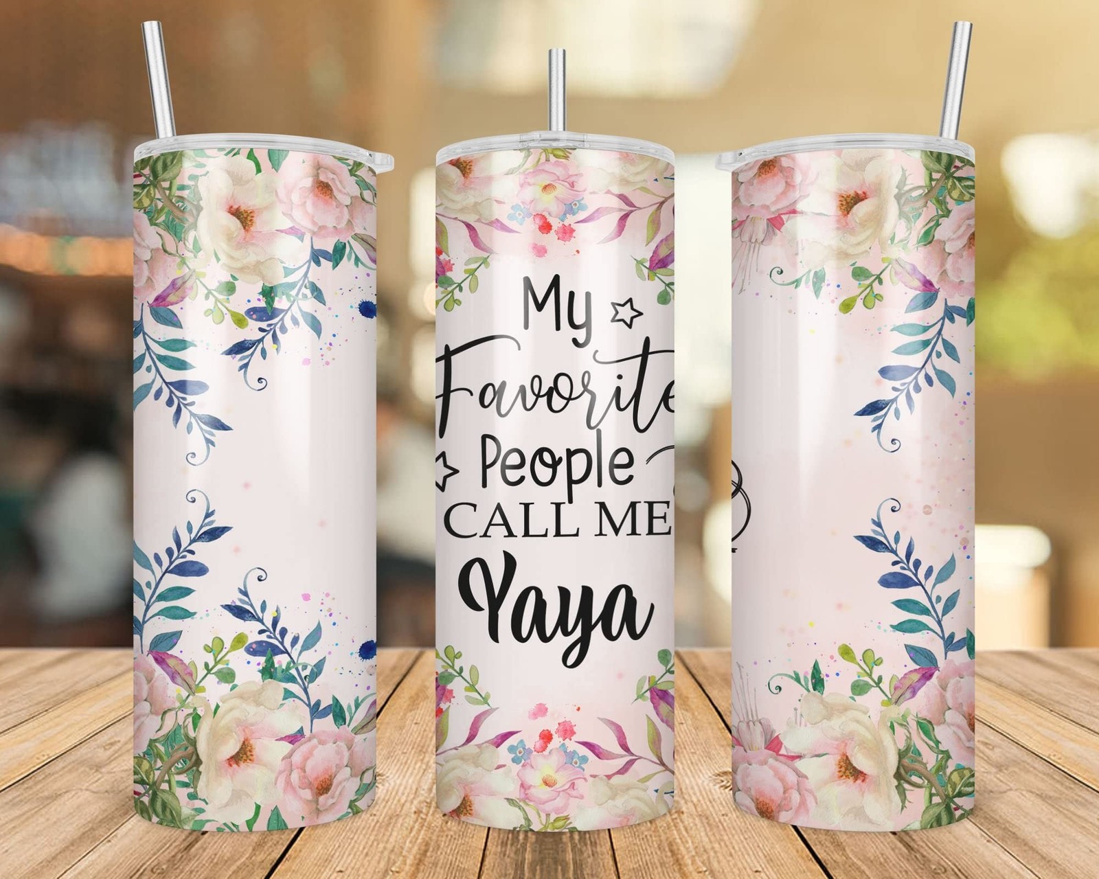 My Favorite People Call Me Yaya Tumbler, Yaya Skinny Tumbler 20Oz Sublimation...