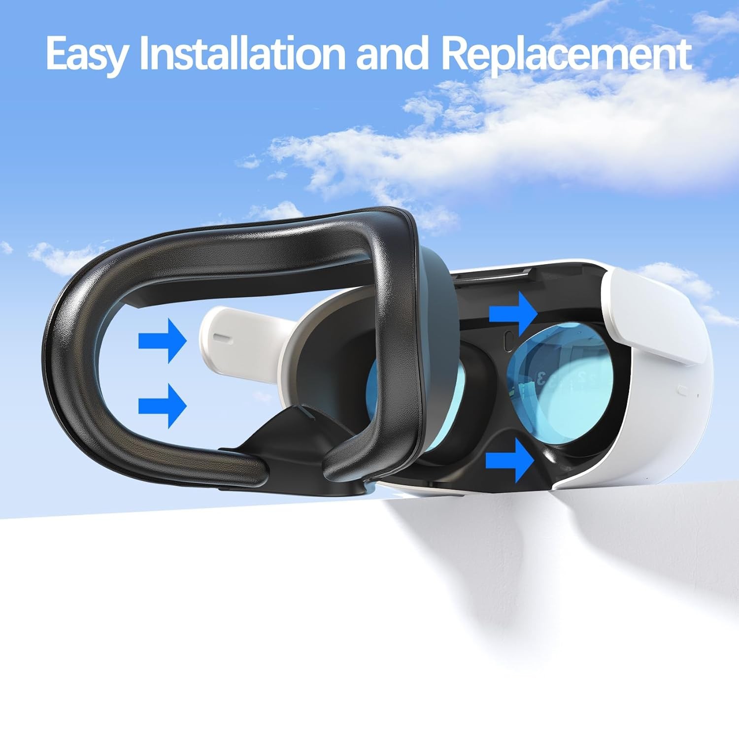 Face Cushion Pad for Meta Quest 2 VR Facial Interface Replacement PU Leather