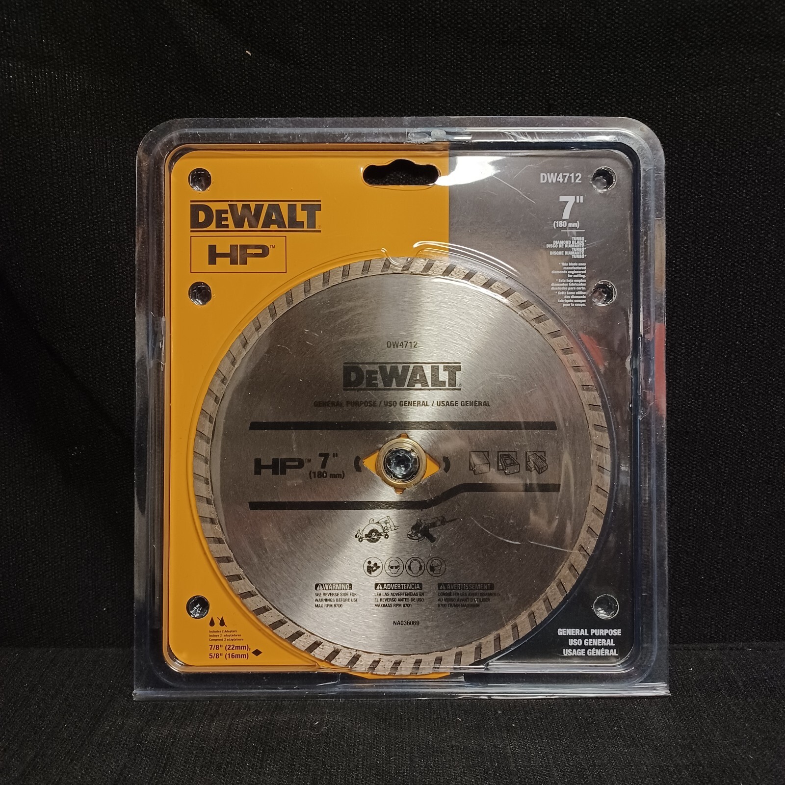 BRAND NEW DeWalt 7" High Performance Masonary Blade Turbo Trim Smooth Cut DW4712
