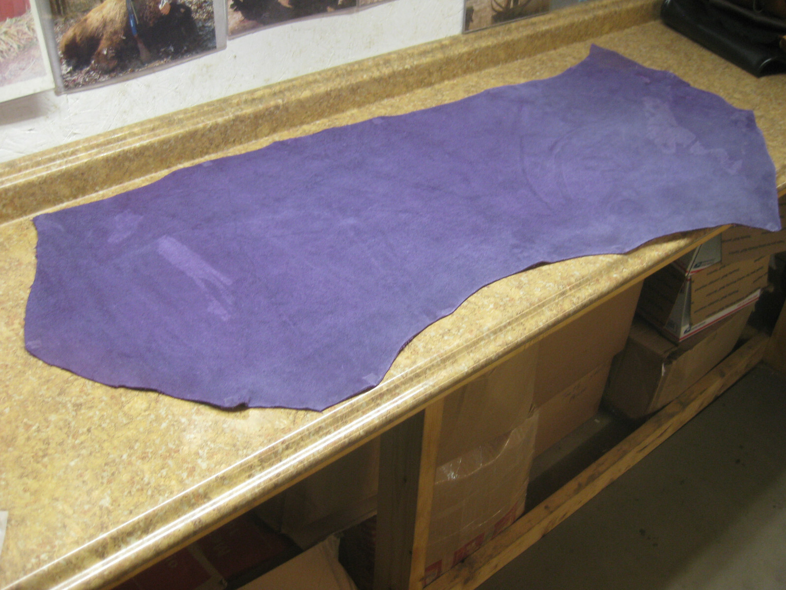 Suede Buffalo Leather Skin Crafts Purple  R -31 # 0008786