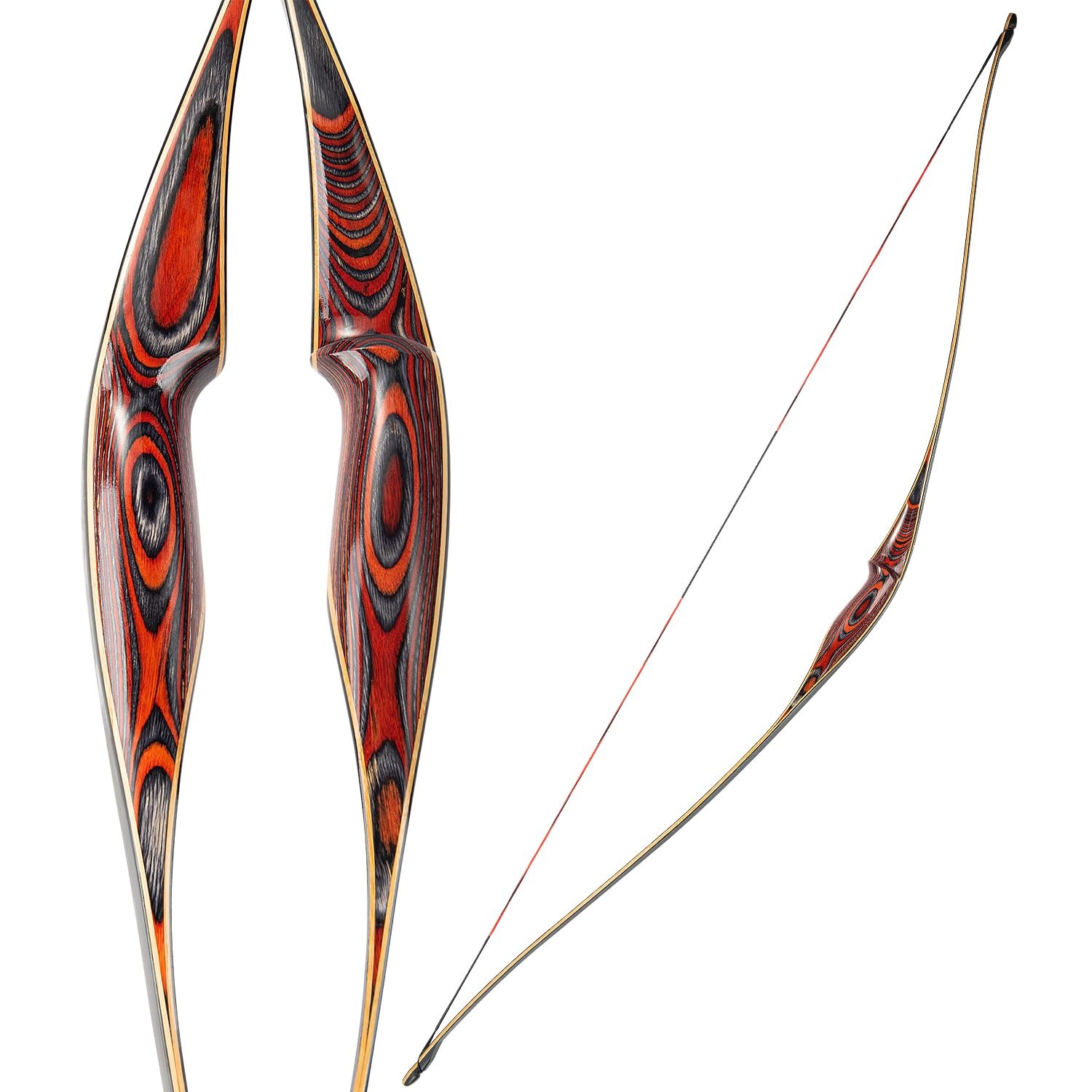 Kainokai 58 Laminated Recurve Bowamercian Hunting Bow Archery Bow 20-60Lbs