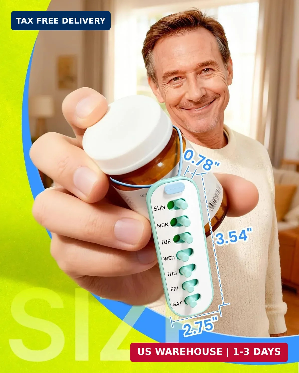 Odaro 2 Pack Pill Reminder, Lanyad or Sticker Pill Tracker, Work with Most Bottl