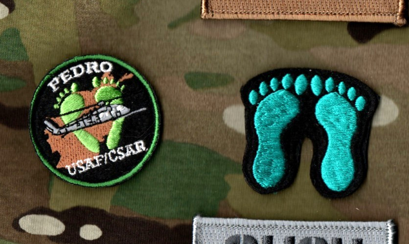 AFSOC PEDRO PJ OTHERS MAY LIVE vêlkrö 2" 2-TAB: SEARCH&RESCUE CSAR + GREEN FOOT