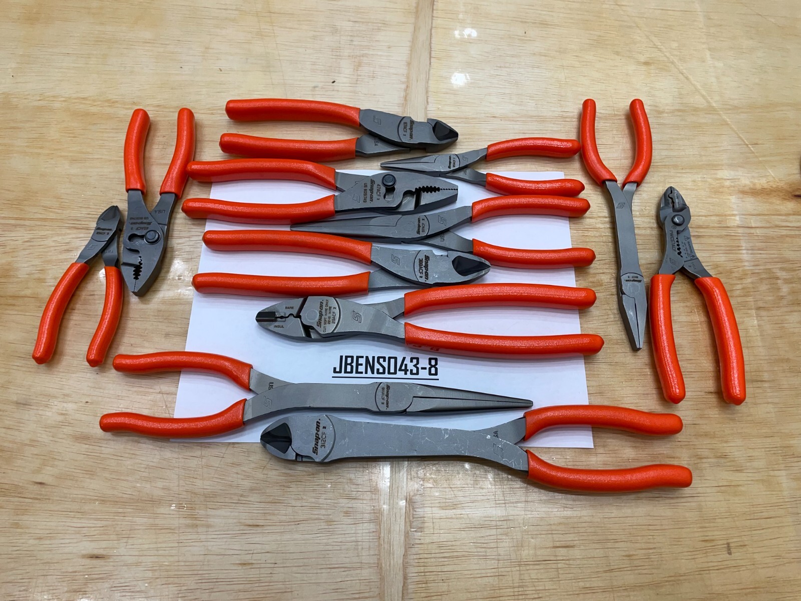 Snap-On Tools USA NEW 12 Piece ORANGE Soft Grip Master Assorted Pliers Lot Set