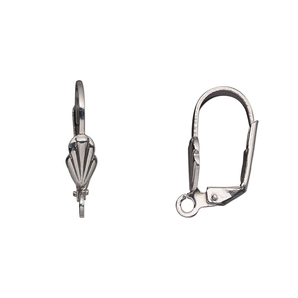 Ear Wire, 10 Pair Stainless Steel 18mm Leverback with 8x4mm Shell Earrings