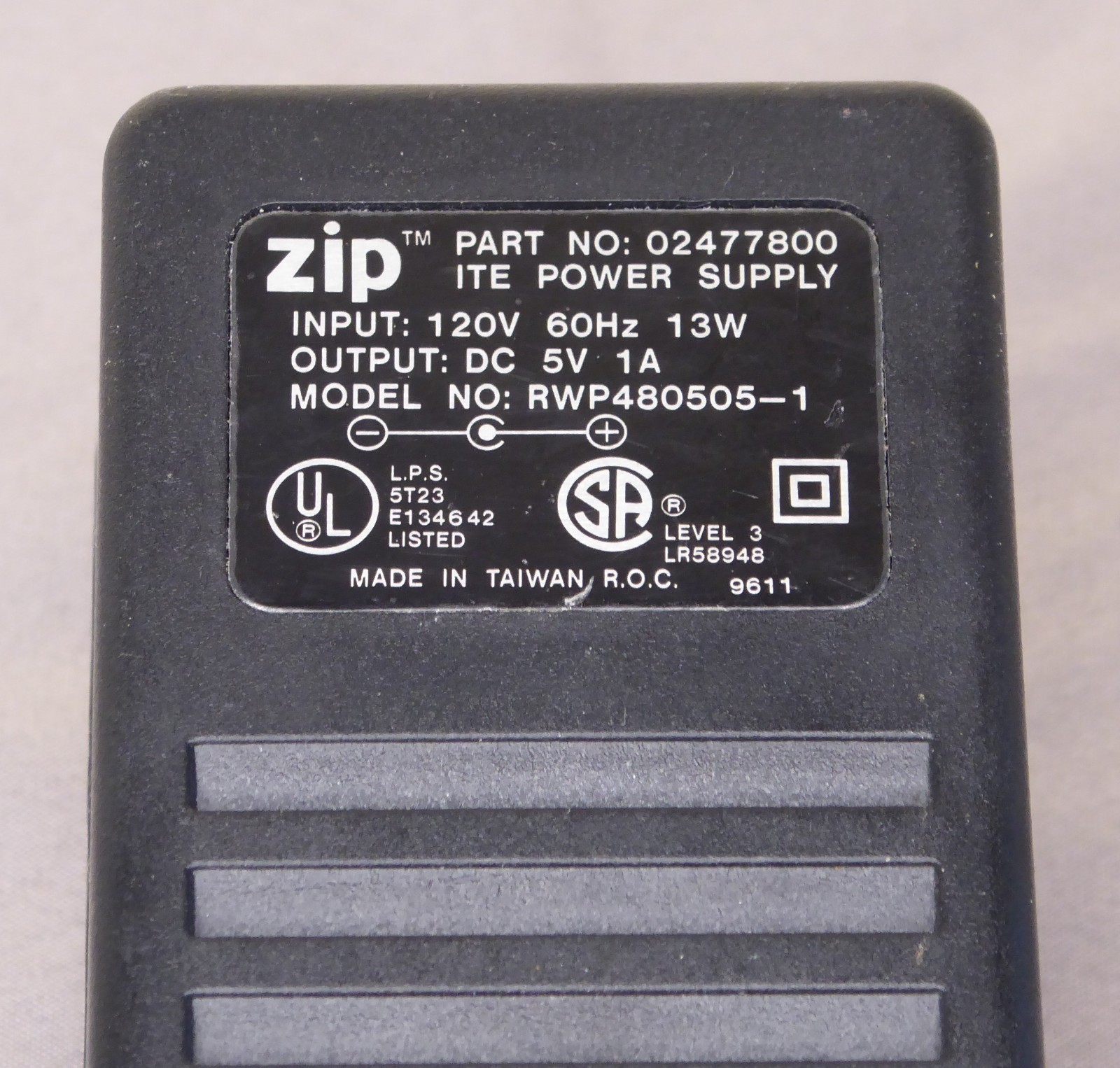 Genuine Zip Drive Power Supply – RWP480505-1 – 5V – 1A - Tested
