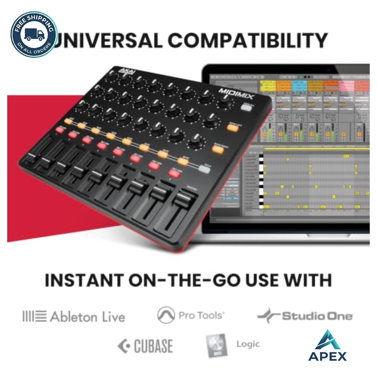 USB MIDI Controller Mixer 8 Faders 24 Knobs 16 Buttons Ableton Live DAW Control
