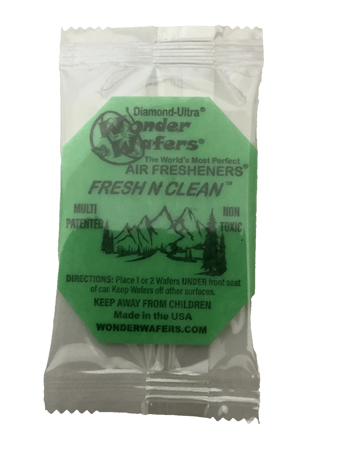 50 Count Wonder Wafers Fresh N Clean Individually Wrapped Air Fresheners Detail