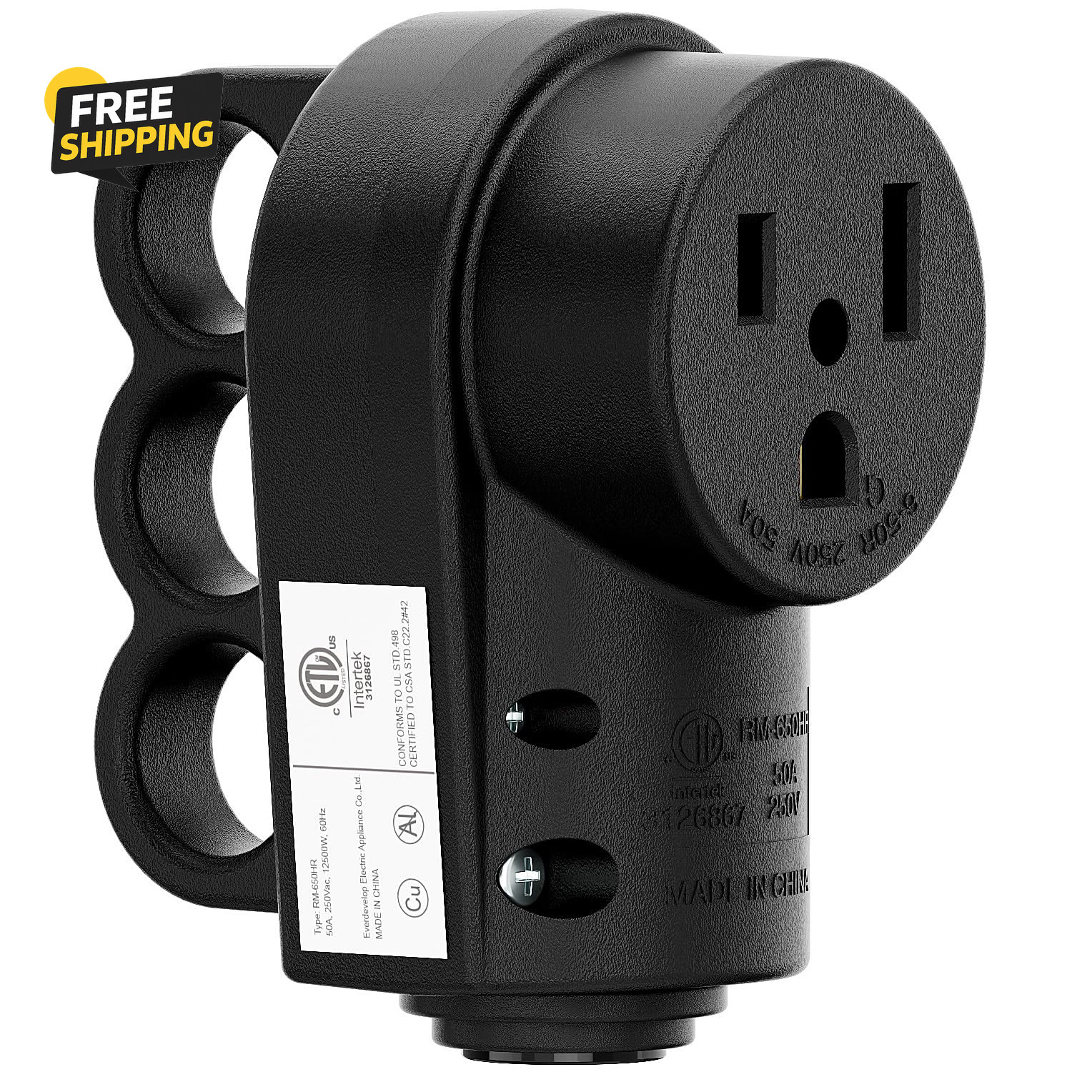 Nema 6-50R 50Amp 250V Female Welder Receptacle, 50A 250V Welder 3-Prong Female