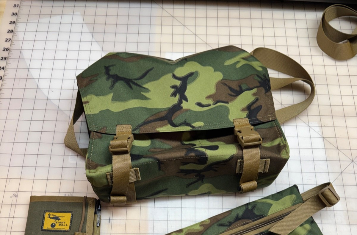 Eight Ball Gear Vietnam ERDL Camo Satchel Styled After Finnish Gas Mask Bag