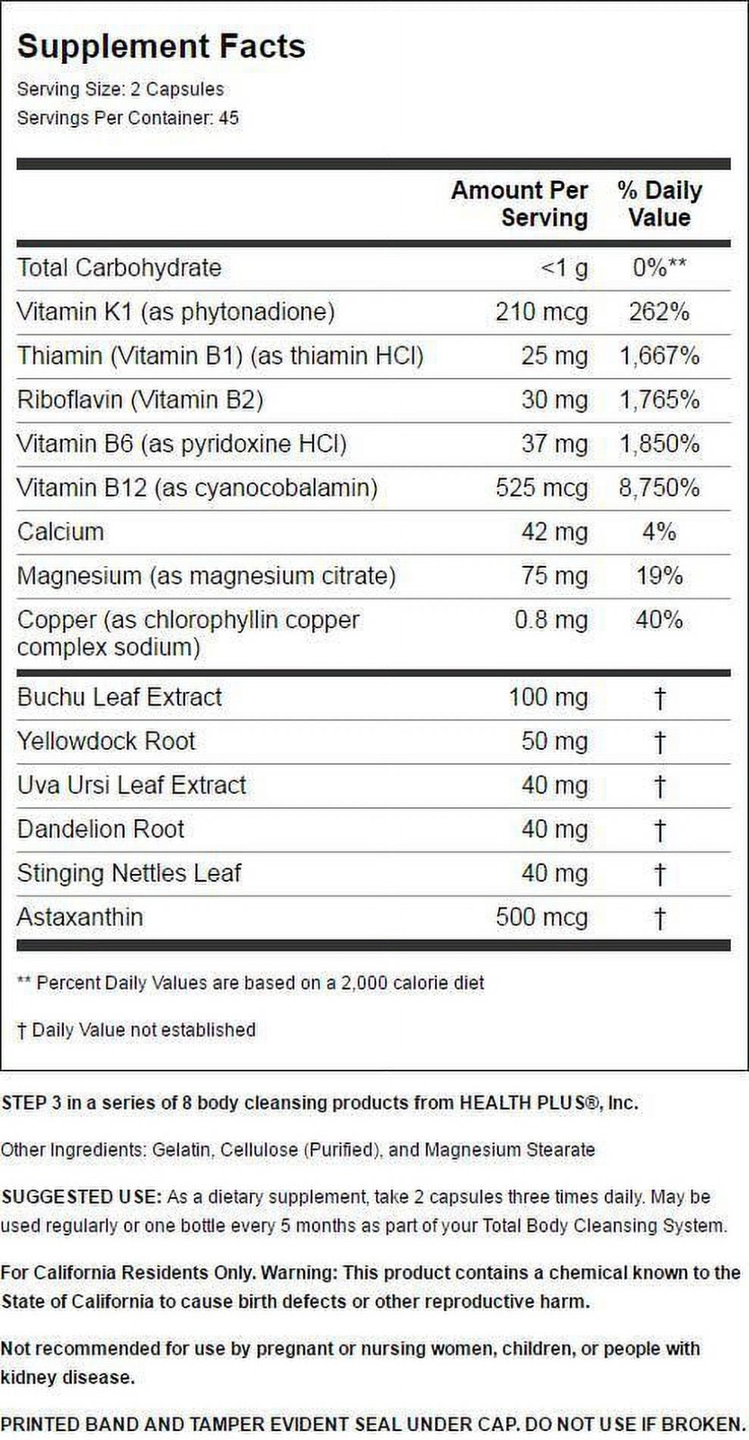Kidney Cleanse Detoxifying Cleanse Healthy Kidney Function Antioxidant 60 Caps