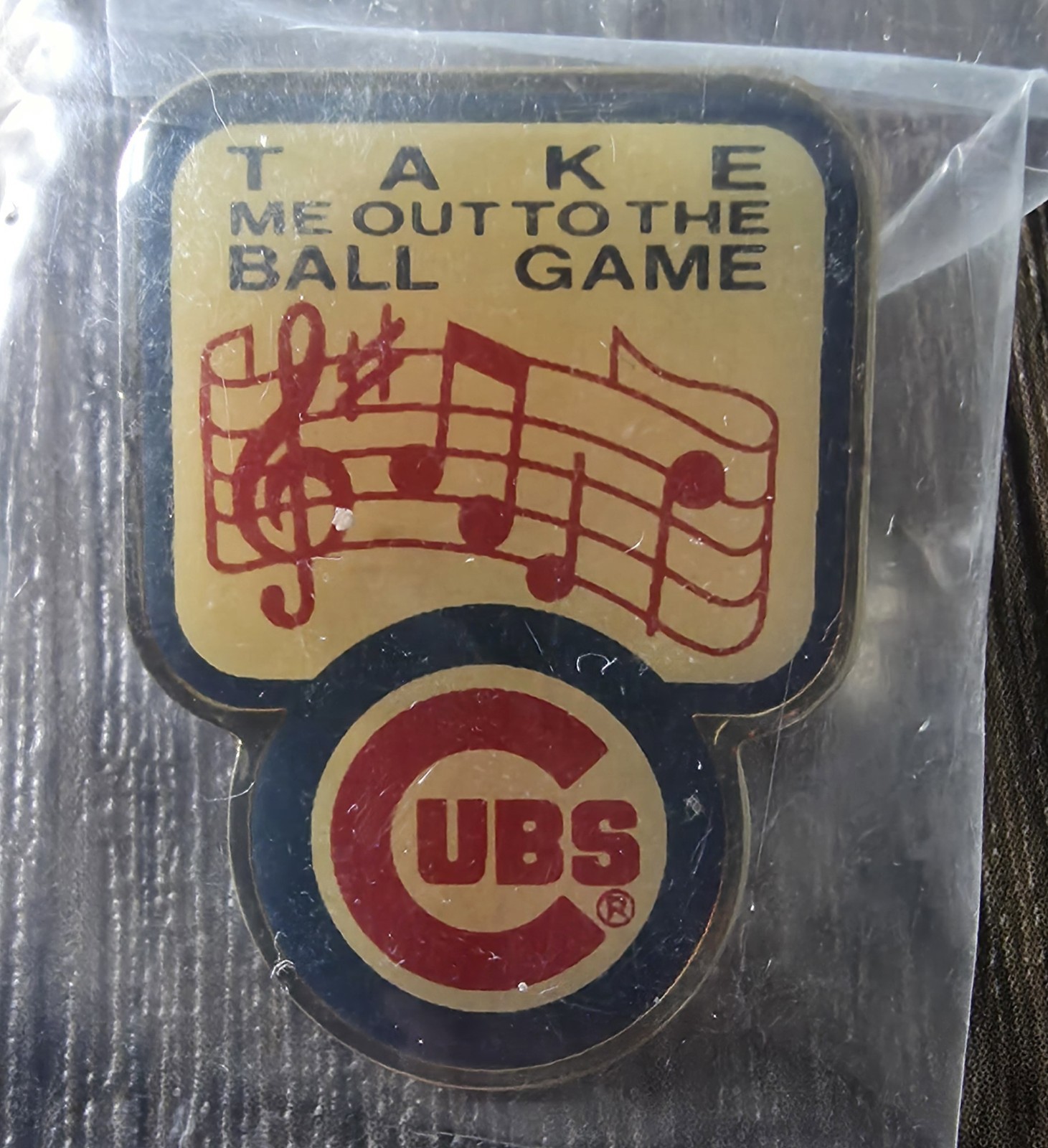 Chicago Cubs TAKE ME OUT TO THE BALL GAME MLB Baseball Lapel Pin NEW IN PACKAGE