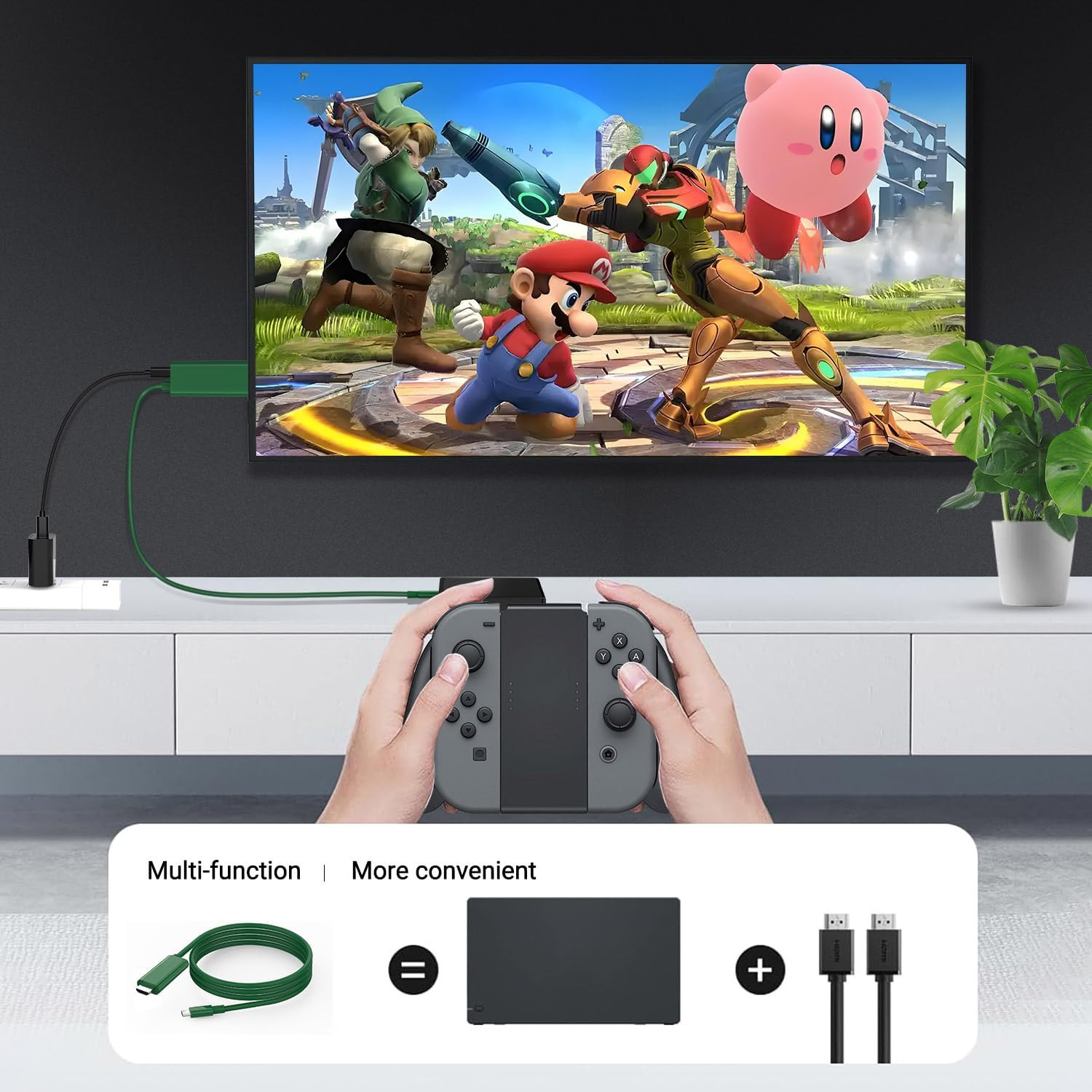 Switch Dock Mini Portable, 1.8M/ 6FT Switch TV Dock, Switch Docking Station