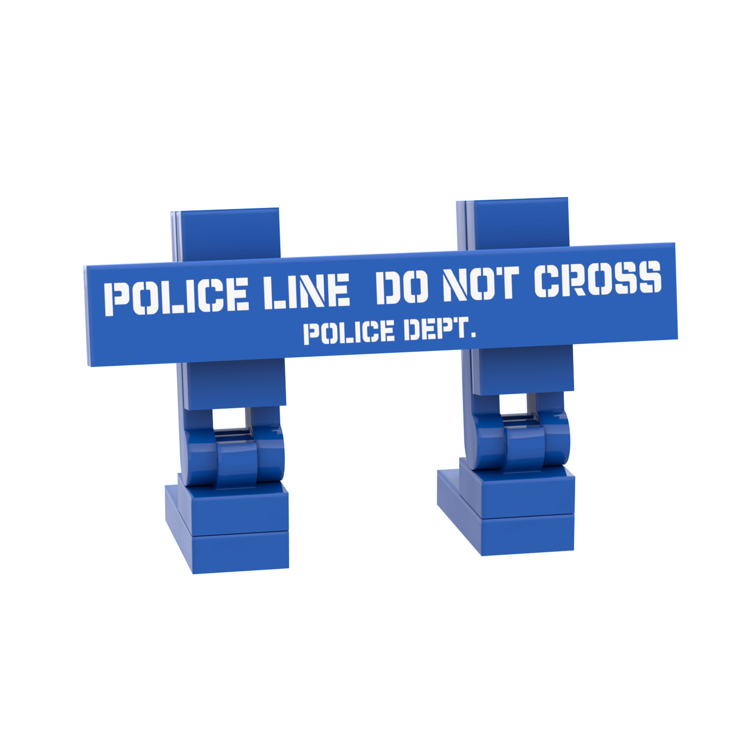 Police Barricade - Crime/Riots - Minfiig Scale Custom Printed - MOC - Brick City