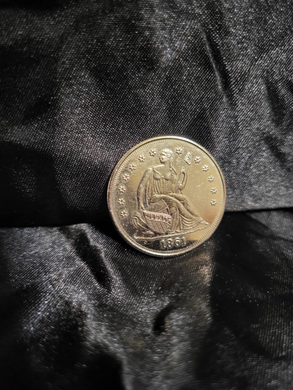 US CIVIL WAR 1861 restrike CSA Confederate States Half Dol. Nickel Coin