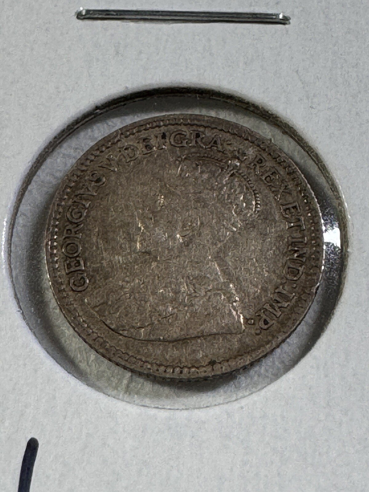 1919 Canada 5 Cents Small Silver Coin Cleaned