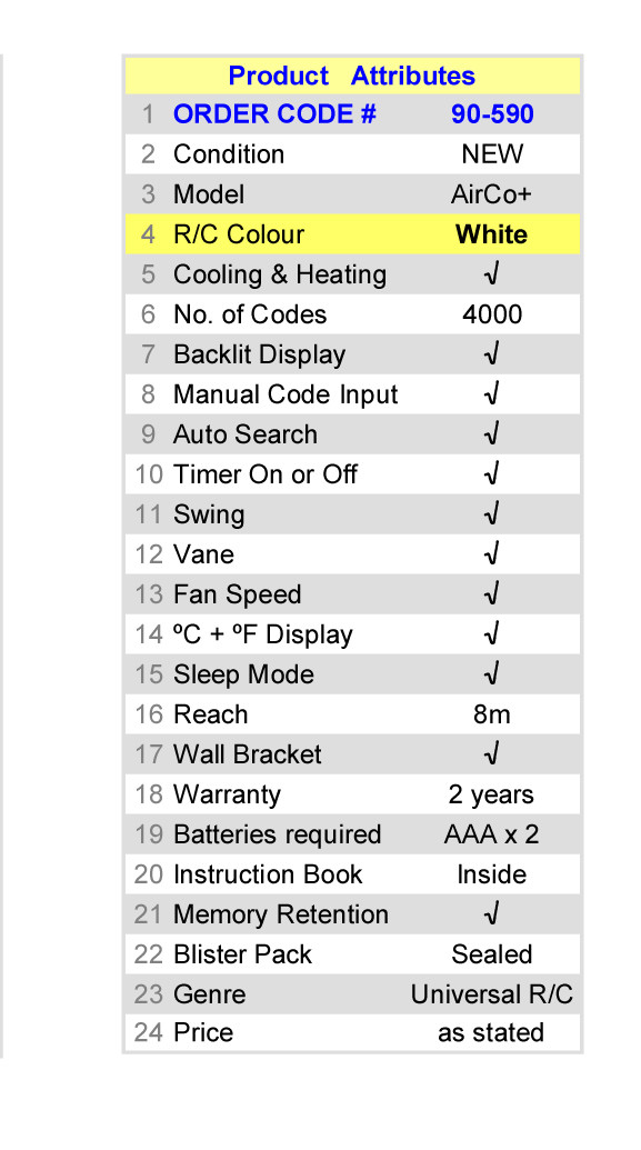 Replacement Remote Control for CARRIER Air-Conditioner