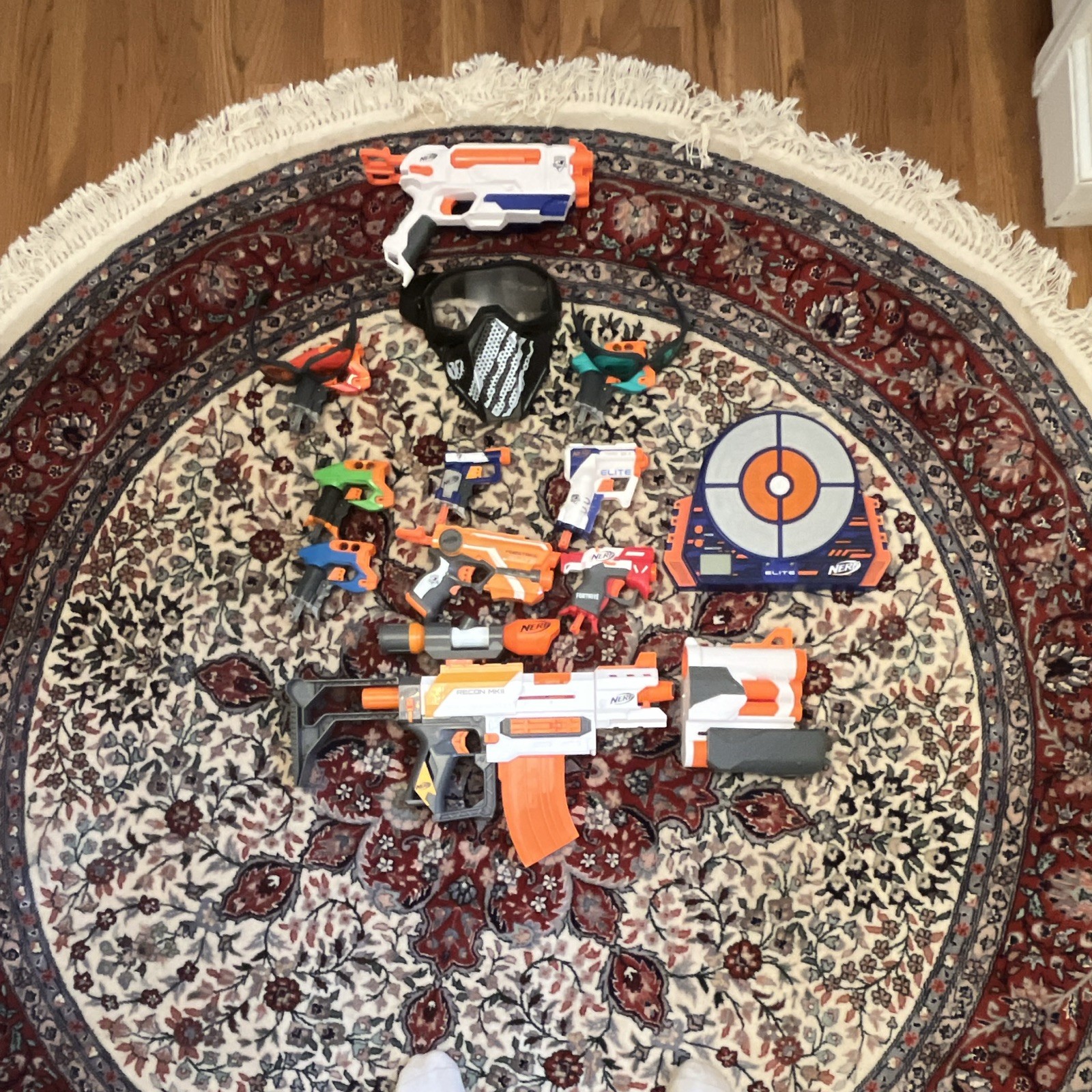NERF Stater Set Fortnite Dart Blaster Lot w/ Elite Target/Mask Nerf Elite E6973