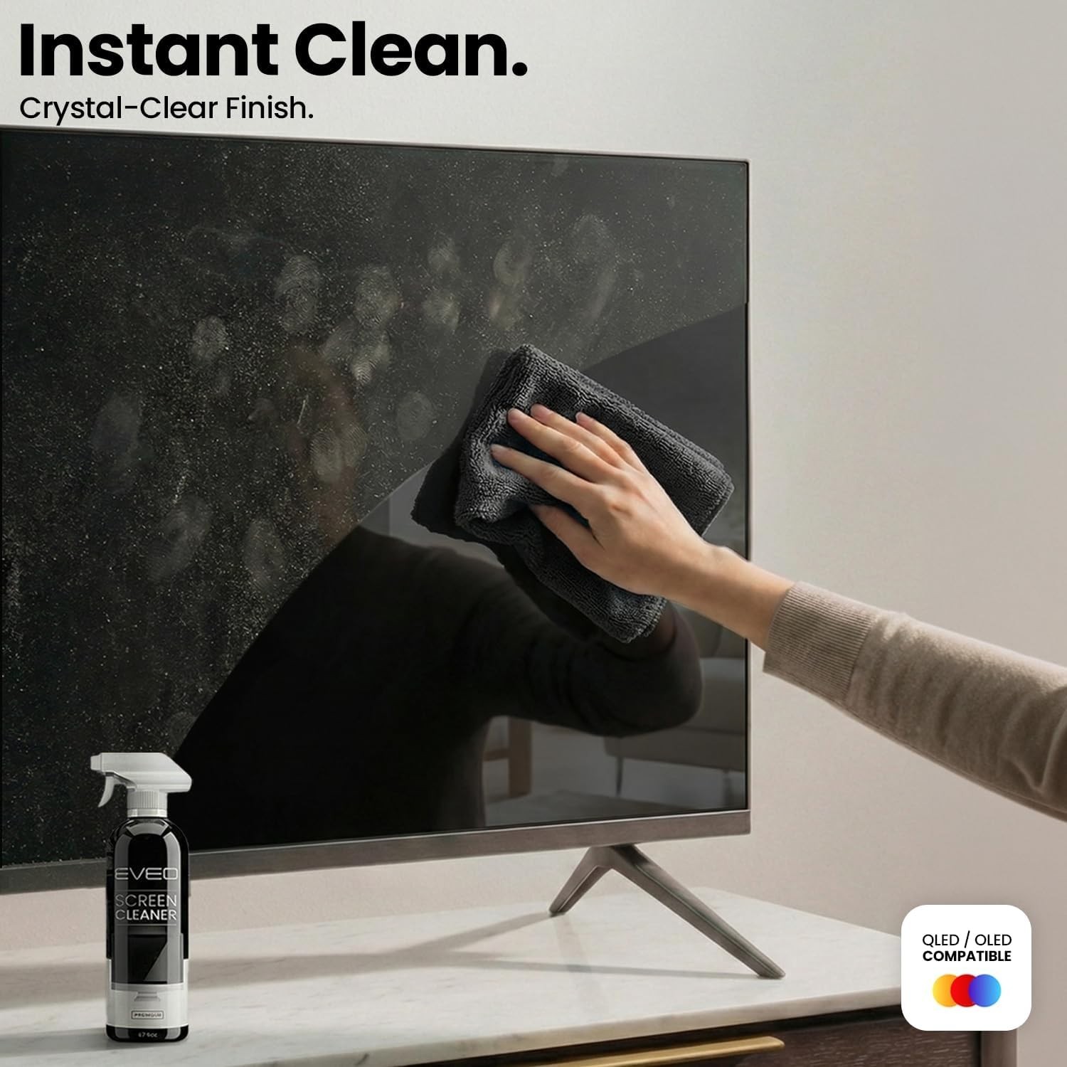 Streak-Free Screen Cleaner Spray Kit with Microfiber Cloth – 2 Pack Essentials