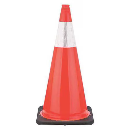 Zoro Select Rs70025c3m6 Traffic Cone, Pvc, High-Intensity Prismatic, 28 In,