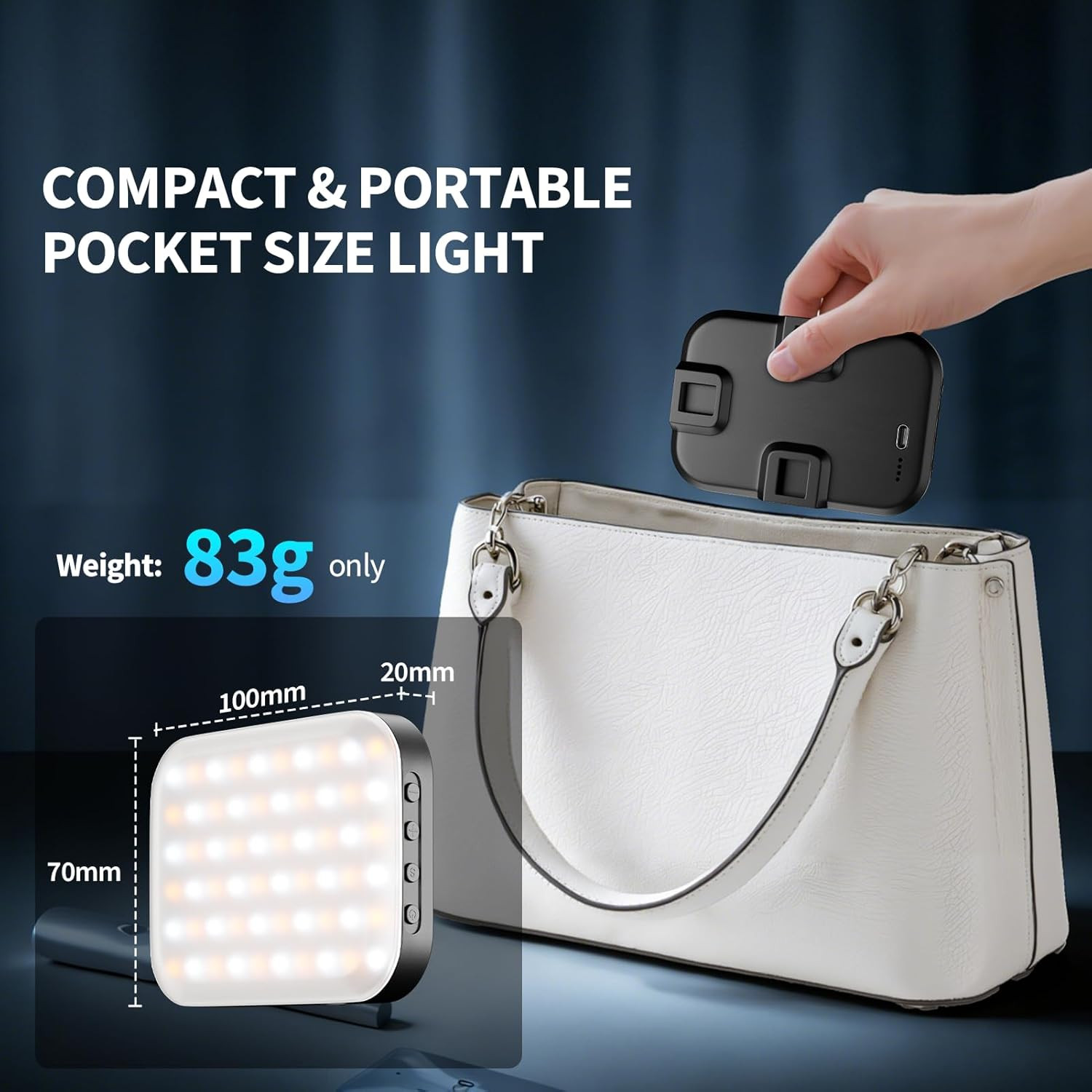 60 LED Selfie Light for Iphone, Protable Clip Light for Phone Camera with 360° &