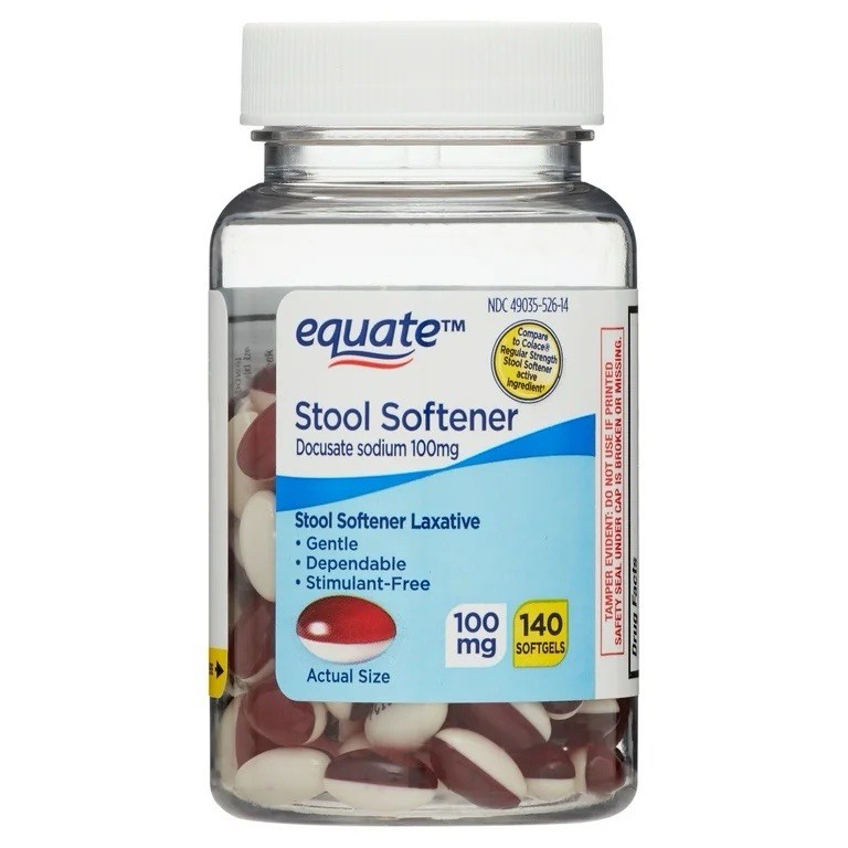 2 PACK Equate Stool Softener Laxative Softgels for Constipation 100 mg 140 Count