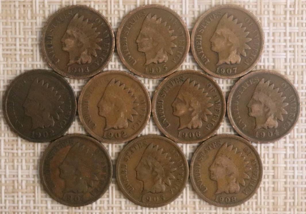 [Lot Of 10] Indian Head Pennies, Random Dates, Choose How Many Lots Of 10