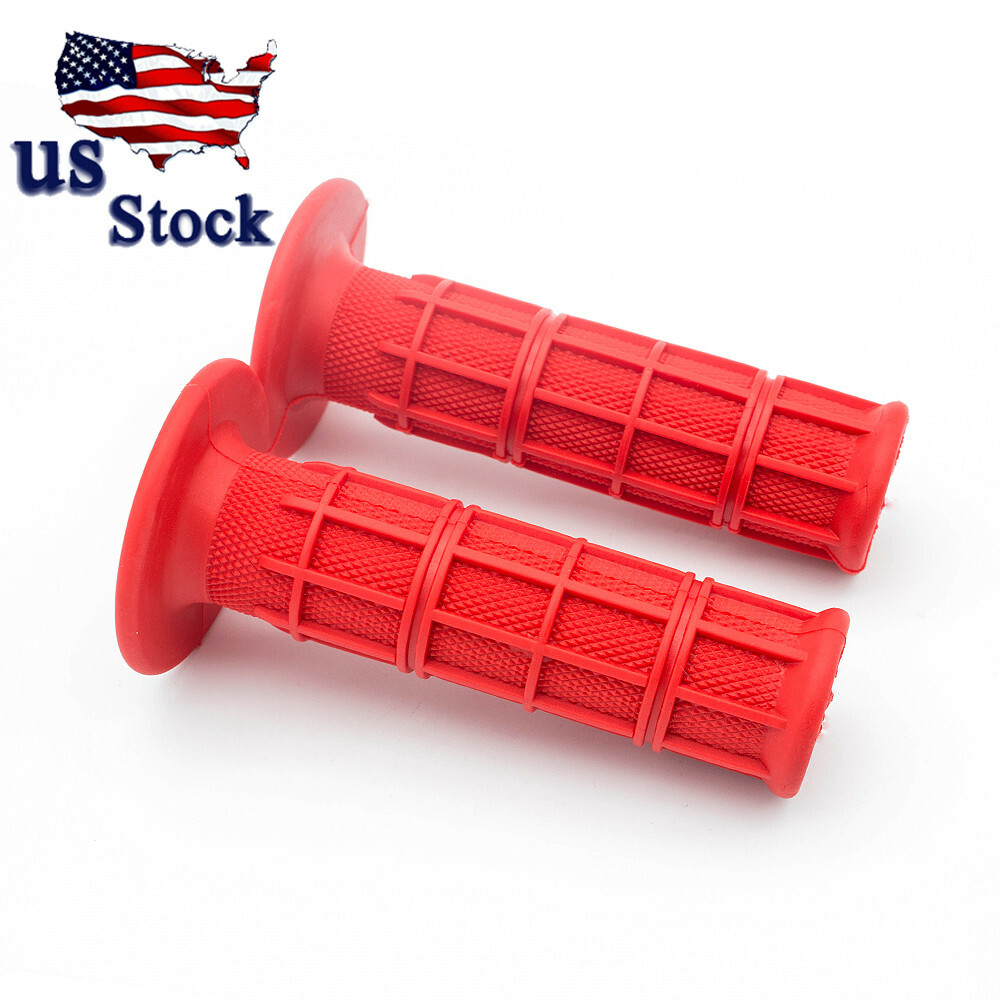 Red Rubber 7/8"Hand Grips Handle Bar Throttle Grips Pocket Mini Off-road