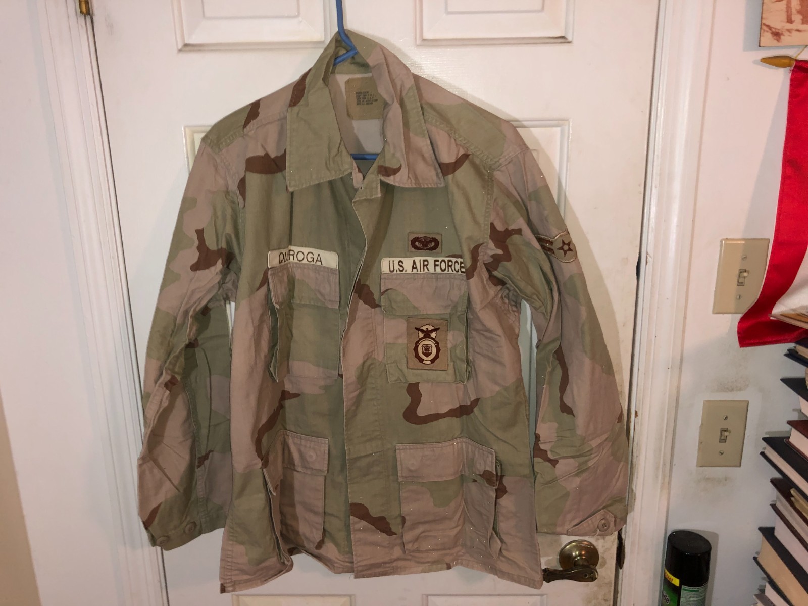 Desert Storm US Air Force Desert Camo SECURITY Police BDU Jacket Medium Regular